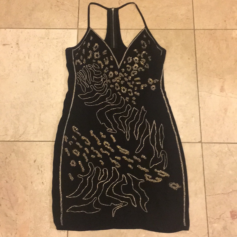 Black dress with beautiful gold bead work🍃